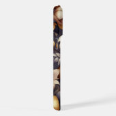 日に照らされた花びらと紫の霞 iPhoneケース (右側面)