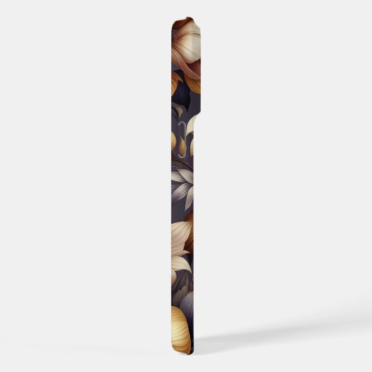 日に照らされた花びらと紫の霞 iPhoneケース (右側面)