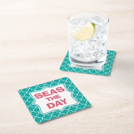 日のおもしろいな引用文を握って下さい スクエアペーパーコースター (インサイチュ)