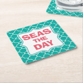 日のおもしろいな引用文を握って下さい スクエアペーパーコースター (アングル)