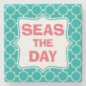 日のおもしろいな引用文を握って下さい ストーンコースター (正面)