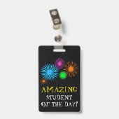 "日のすばらしい学生!" + 花火のバッジ バッジ (裏面 （クリップ付）)