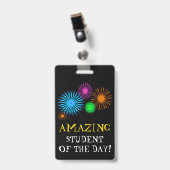 "日のすばらしい学生!" + 花火のバッジ バッジ (正面 （クリップ付）)