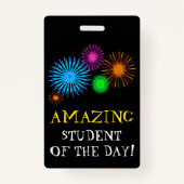 "日のすばらしい学生!" + 花火のバッジ バッジ (裏面)