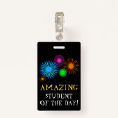 "日のすばらしい学生!" + 花火のバッジ バッジ (裏面クリップ)