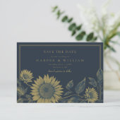日のひまわりネイビーブルーを保存 招待状 (スタンド正面)