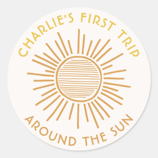 日のまわりにのステッカー | Boho Sunパーティー ラウンドシール (正面)