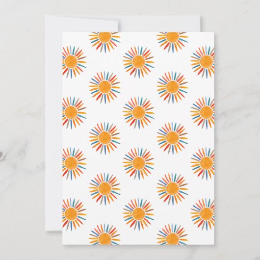 日のまわりにの1歳の誕生日 招待状 (裏面)