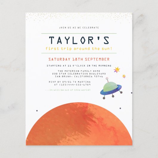 日のまわりによけ |予算宇宙ボーイ誕生日 (正面)