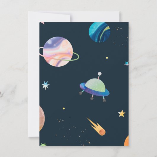 日のまわりによけ |宇宙少年の誕生日 招待状 (裏面)