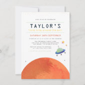 日のまわりによけ |宇宙少年の誕生日 招待状 (正面)