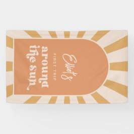 日のまわりに本パーティー旗 横断幕