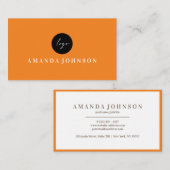 日のエレガントスパとサロンのロゴオレンジ 名刺 (正面/裏面)