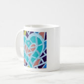 日のカラフルなハート… コーヒーマグカップ (正面左)