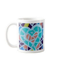 日のカラフルなハート…