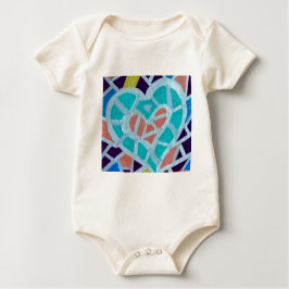 日のカラフルなハート… ベビーTシャツ