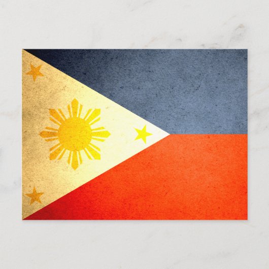 日のキスを受けたフィリピン国旗 ポストカード (正面)