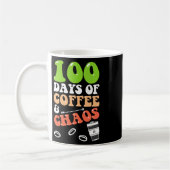 日のコーヒーとカオス100日学校先生 コーヒーマグカップ (左)