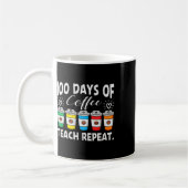 日のコーヒーとカオス100日学校先生 コーヒーマグカップ (左)