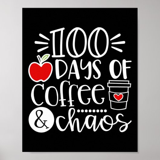 日のコーヒーカオス先生ハッピー100日のSch ポスター (正面)