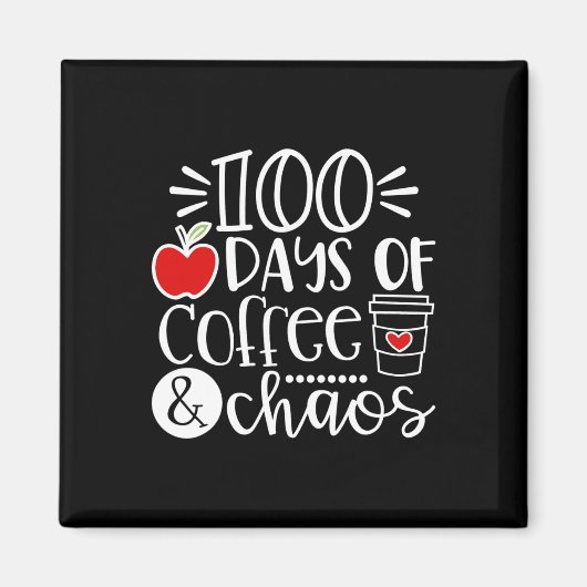 日のコーヒーカオス先生ハッピー100日のSch マグネット (正面)