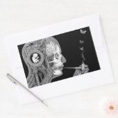 日のシールを吸遠くにう 長方形シール (封筒)