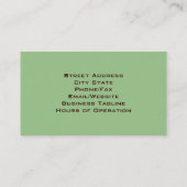 日のスパの名刺 名刺 (裏面)