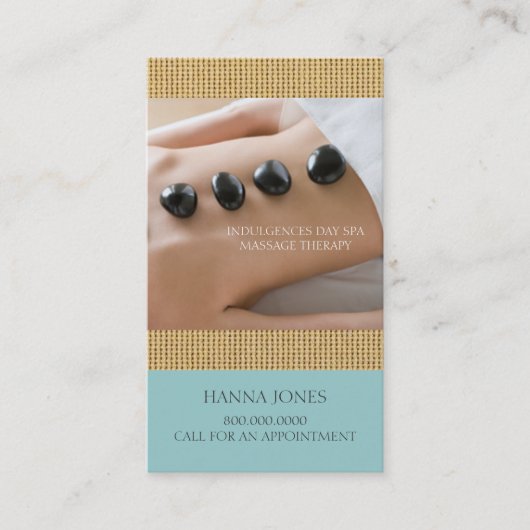 日のスパ|のマッサージのセラピーの名刺 予約カード (正面)