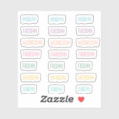 日のパステルカラフルかわいい手書き シール (シート)