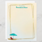 日のビーチのない紙シートがある (正面/裏面)