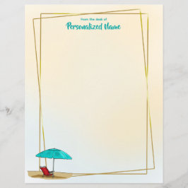 日のビーチのない紙シートがある