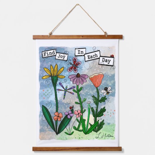 日の中で喜びを見つける |アート 吊り下げ型タペストリー (正面)