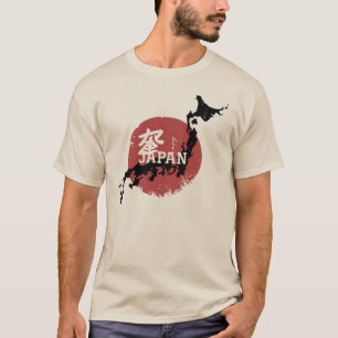 日の丸の日本地図 Tシャツ