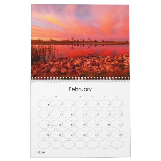 日の丸の空のカレンダー カレンダー (2月 2026)