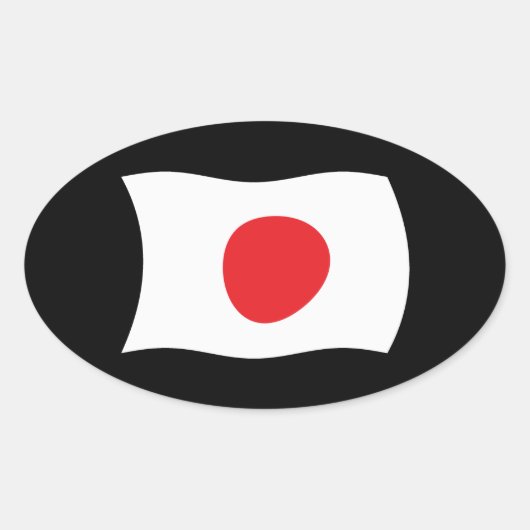 日の丸ステッカー 楕円形シール (正面)
