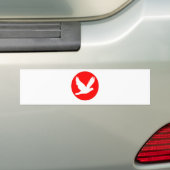 日の丸&鳩.png バンパーステッカー (車上)