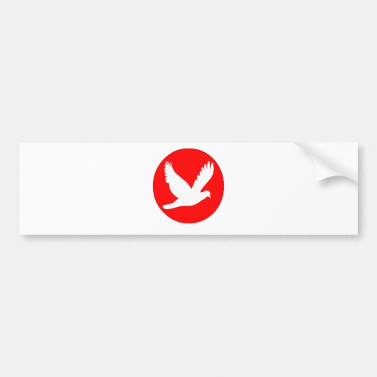 日の丸&鳩.png バンパーステッカー (正面)