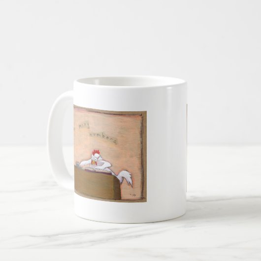 日の会計士の鶏数おもしろいの間抜けな芸術に課税して下さい コーヒーマグカップ (正面左)