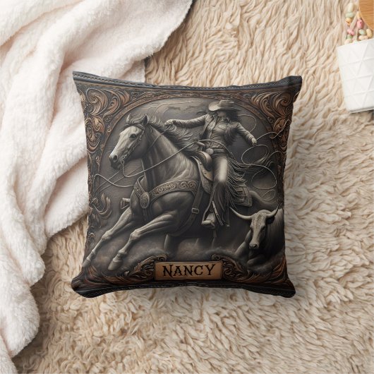 日の入りでステアと戦うロデオのライダー クッション (ブランケット)