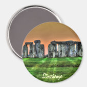 日の入りで立ち石に石を菱形に マグネット (正面/裏面)