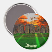 日の入りで立ち石に石を菱形に マグネット (正面/裏面)