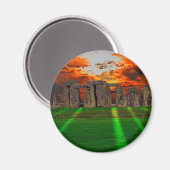 日の入りで立ち石に石を菱形に マグネット (正面/裏面)