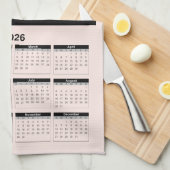 日の入りと湖のシルエットの2026年カレンダー キッチンタオル (四つ折り)