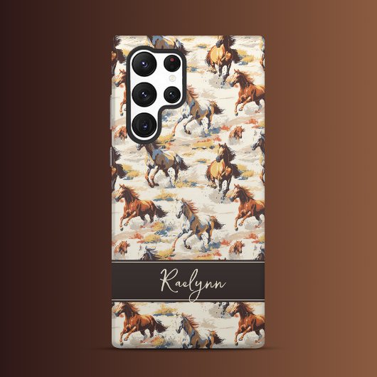 日の入りと馬 SAMSUNG GALAXYケース