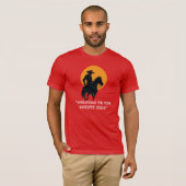 日の入りへの騎乗 –カウボーイのシルエットTシャツ Tシャツ (正面フル)