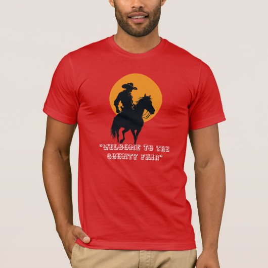 日の入りへの騎乗 –カウボーイのシルエットTシャツ Tシャツ (正面)