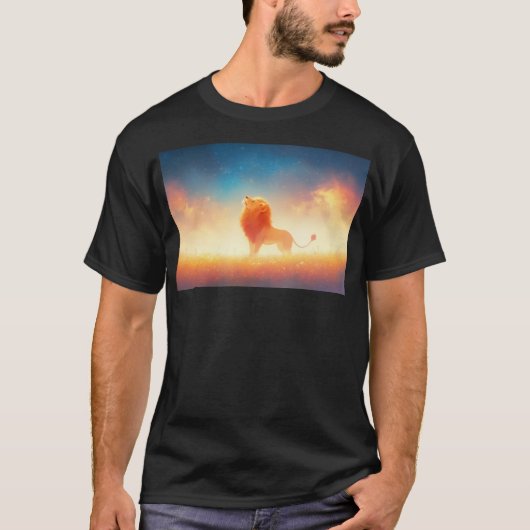 日の入りを浴びるライオン Tシャツ (正面)