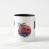 日の入りを追いかける 山への憧れ マグカップ (中央)