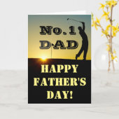 日の入りゴルファー父の日ギフト No.1 Dad Golfer カード (黄色い花)