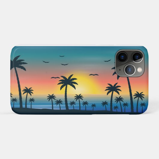 日の入りビーチヤシの木 Case-Mate iPhoneケース (裏面(横))